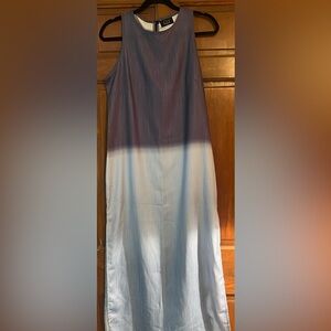 Elegant Ombre Dark Blue to Light Blue Gray Women's Dress Size Small. Brand New!